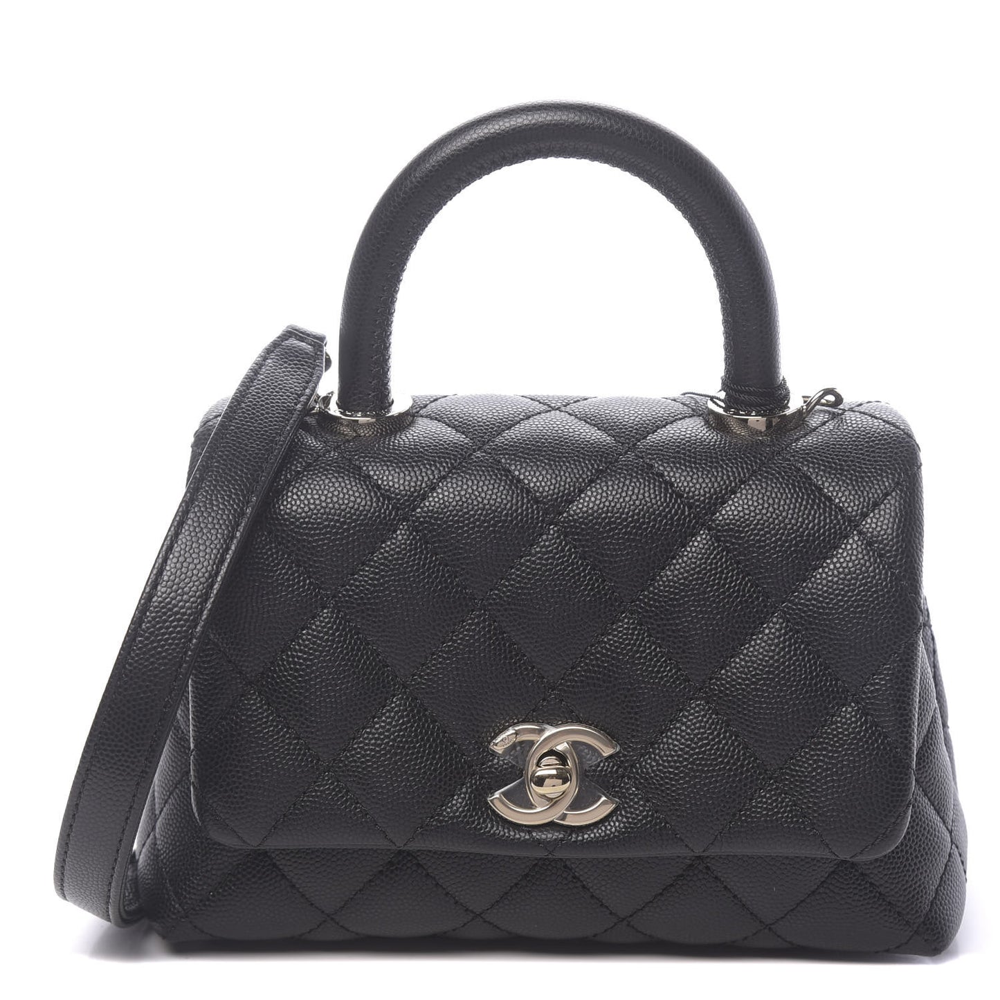 Caviar Quilted Extra Mini Coco Handle Flap Black