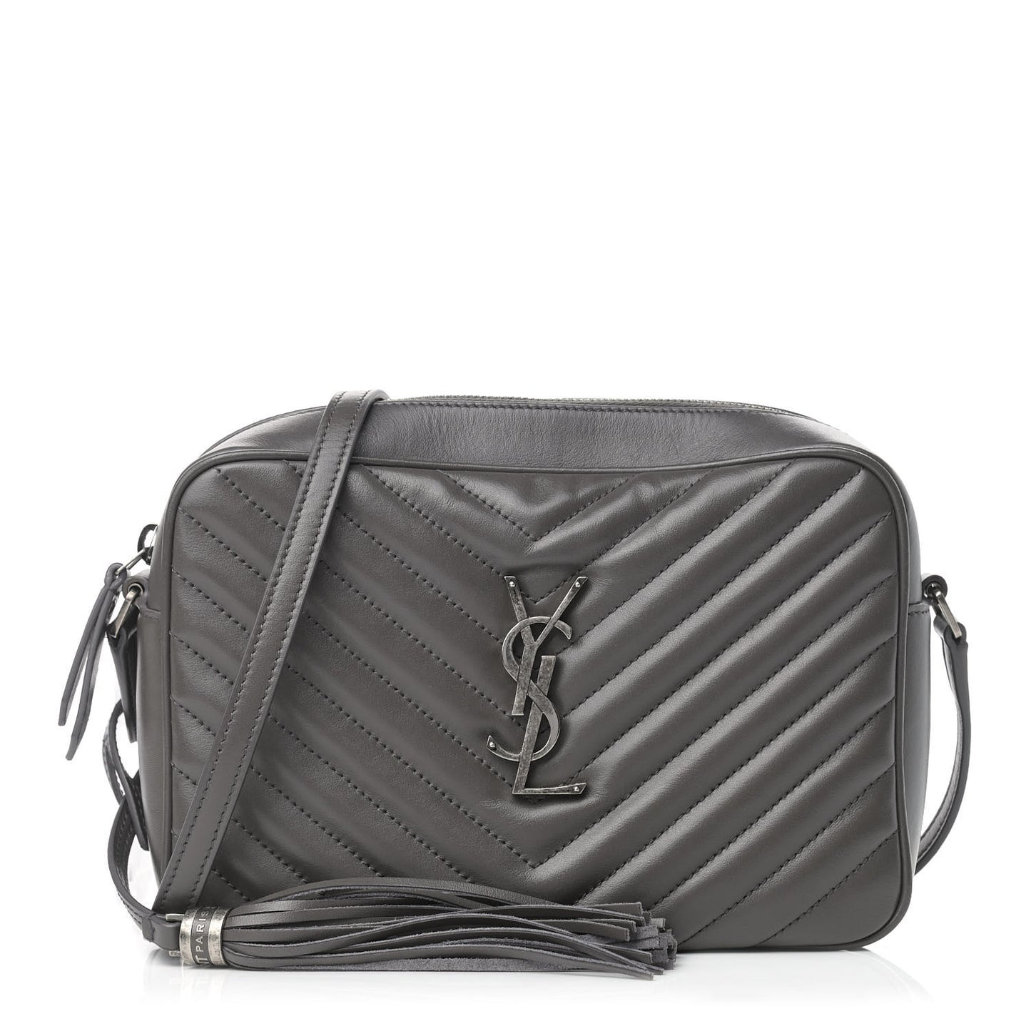Calfskin Matelasse Monogram Lou Camera Bag Grey