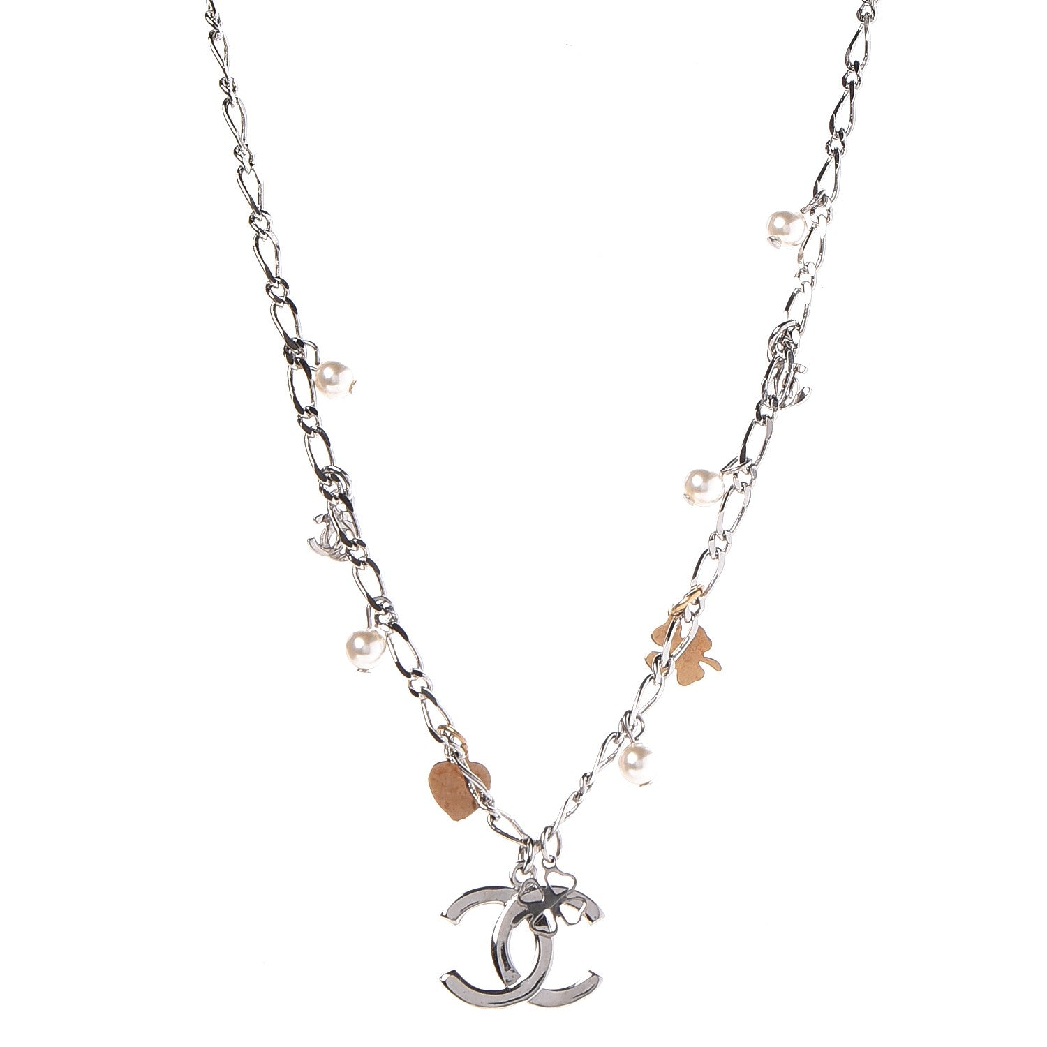Chanel CC Lucky Charms Necklace Silver 1 of 6