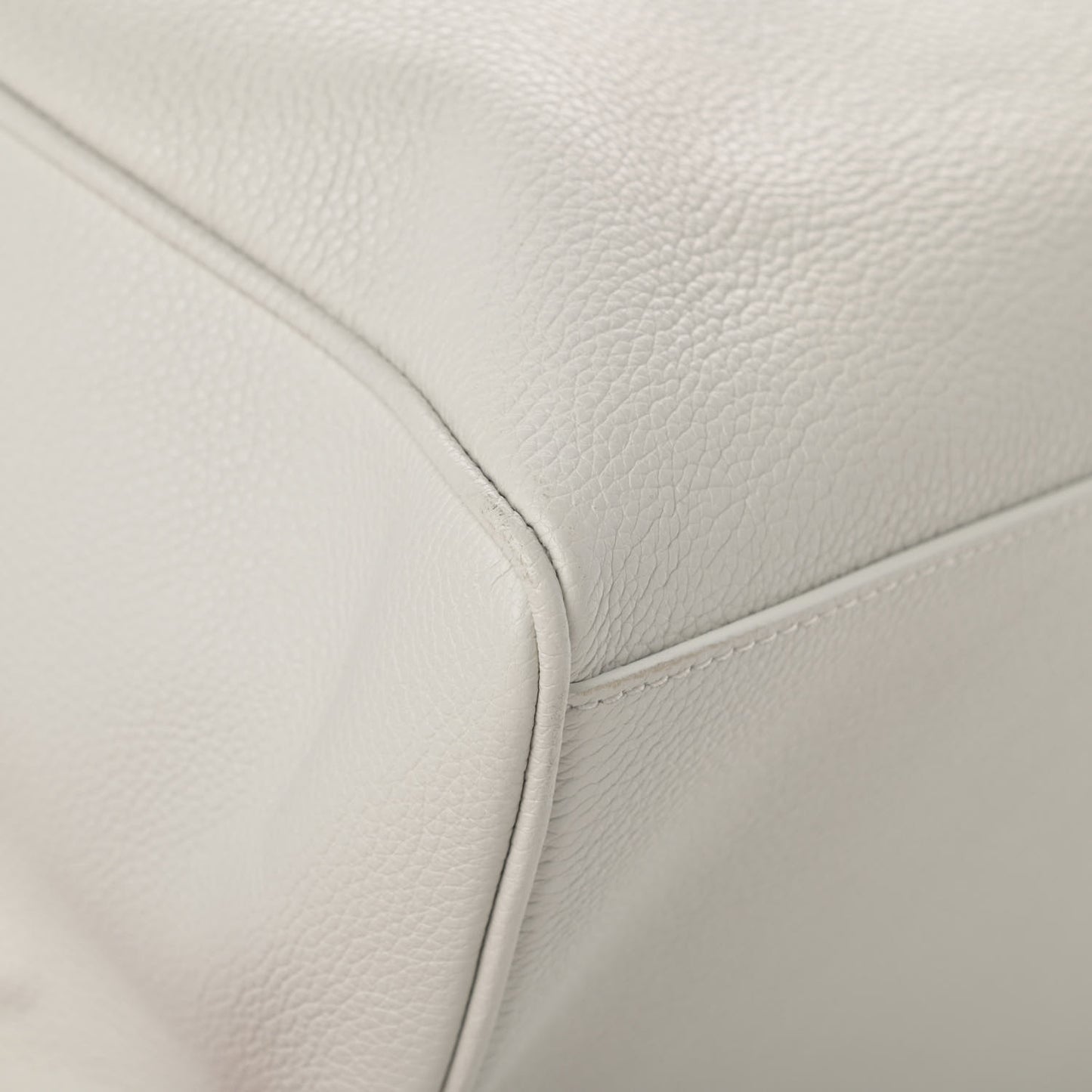 Grained Calfskin Palazzo Bowler White