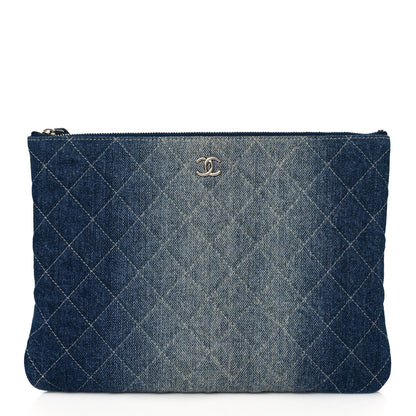 Chanel Denim Pocket Medium Cosmetic Case Blue 1 of 9