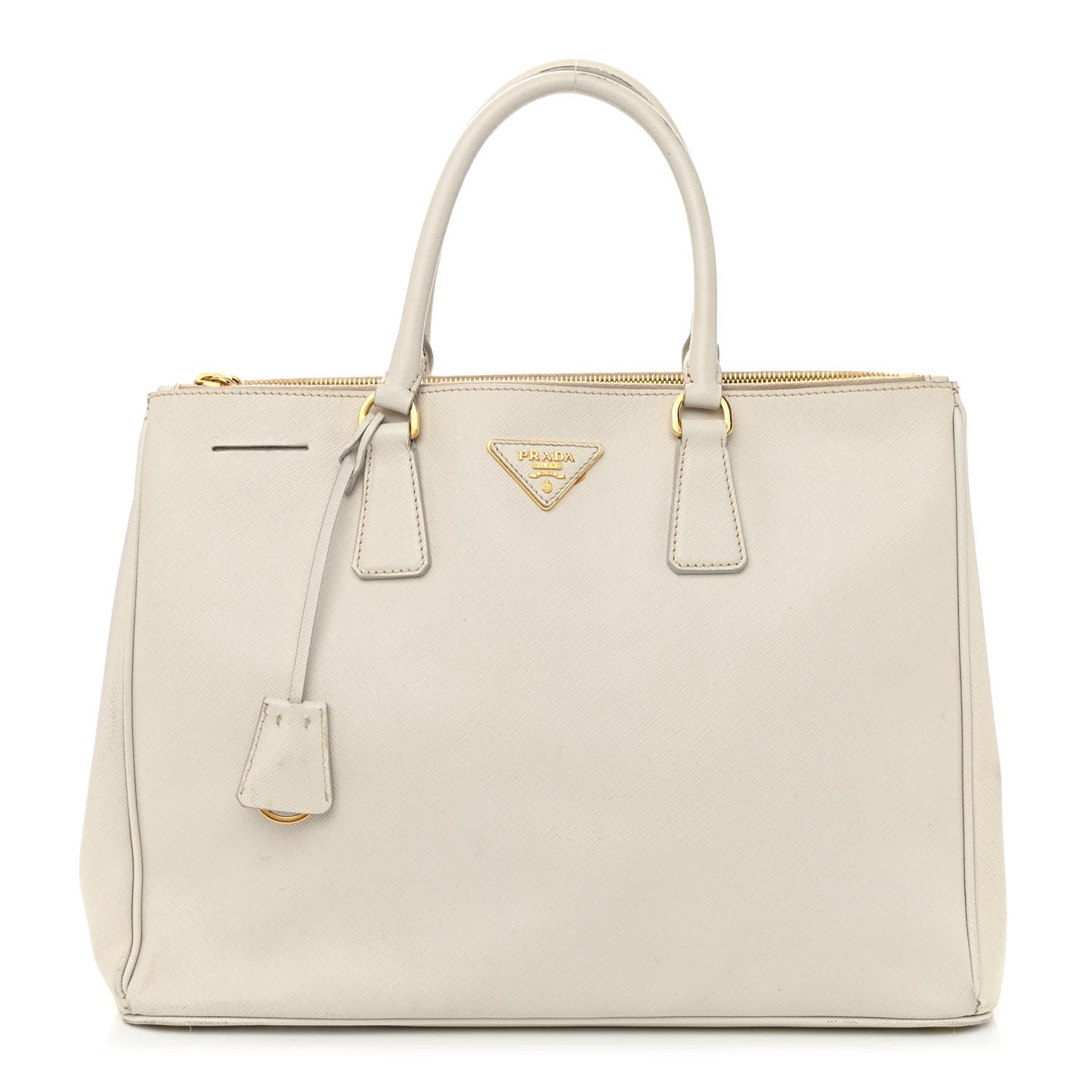 Saffiano Lux Large Galleria Double Zip Tote Talco