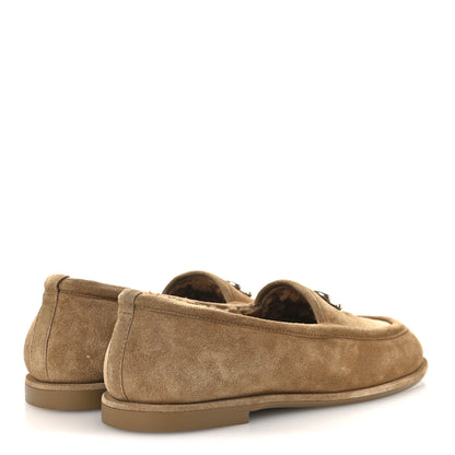 Chanel Suede Calfskin CC Loafers 36.5 Dark Beige 5 of 11