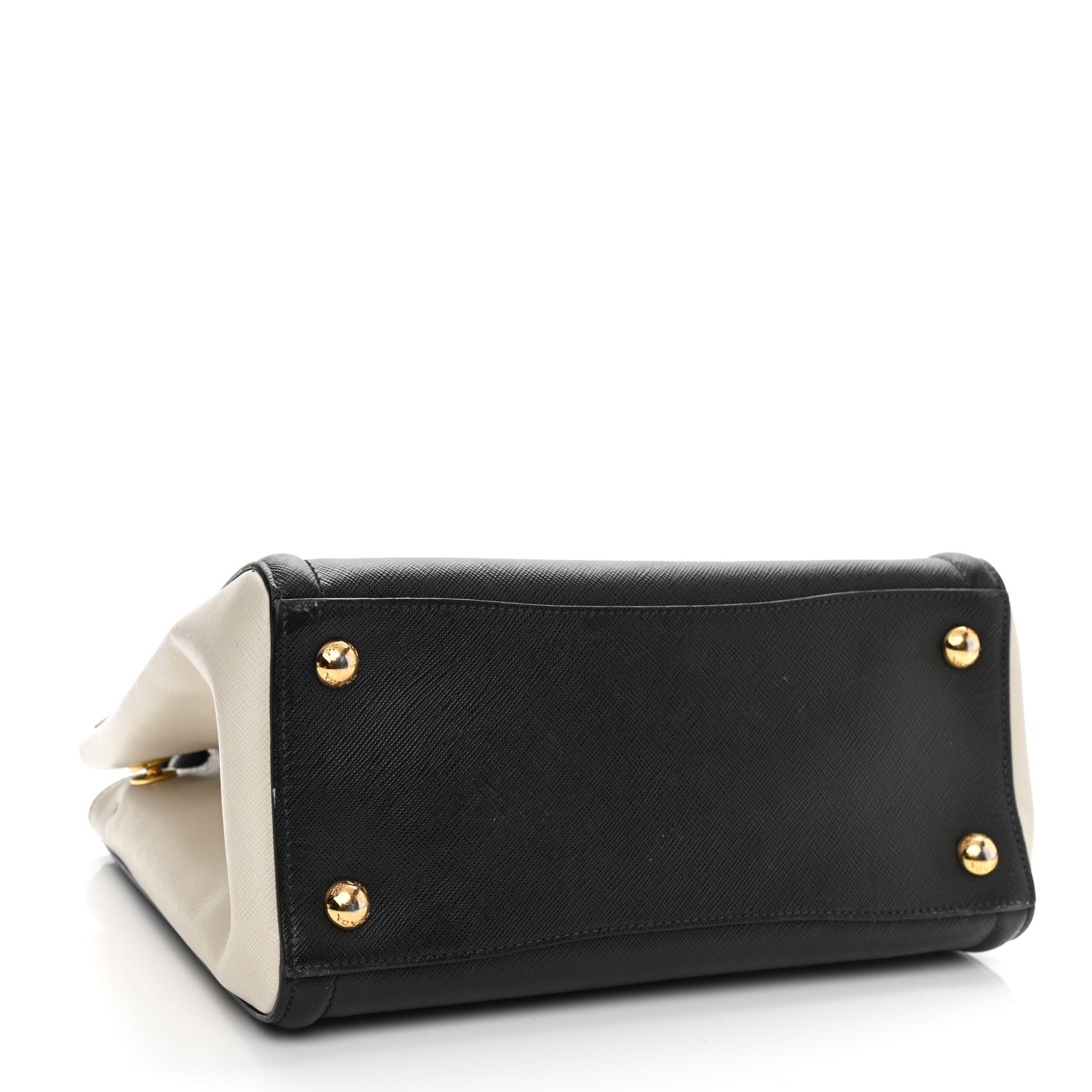 Prada Saffiano Small Galleria Double Zip Tote Black Talco 4 of 13