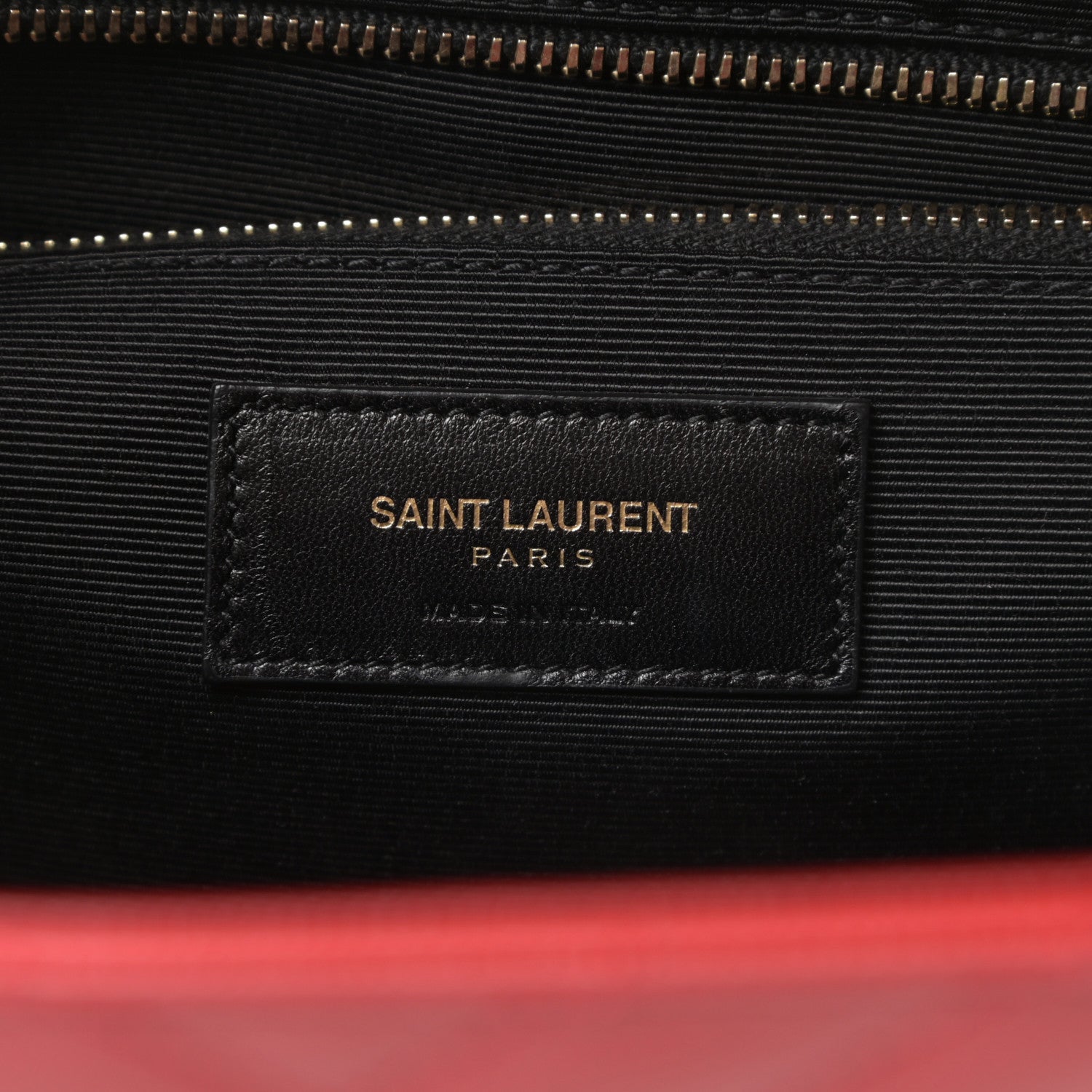 Saint Laurent Grain De Poudre Matelasse Chevron Large Monogram Satchel Lipstick Red 6 of 13