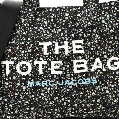 Marc Jacobs Cotton Canvas Floral Print Medium The Traveler Tote Bag Black 8 of 10