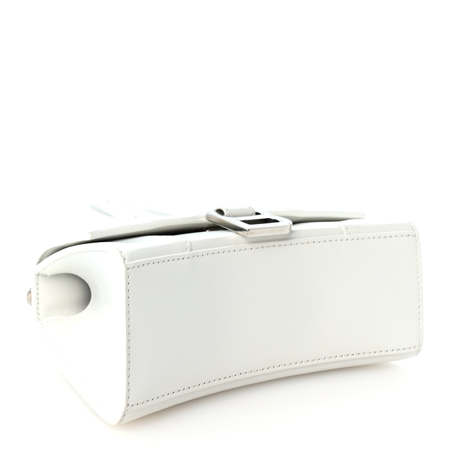 Box Calfskin Graffiti Logo Hourglass Top Handle Bag XS White Light Silver
