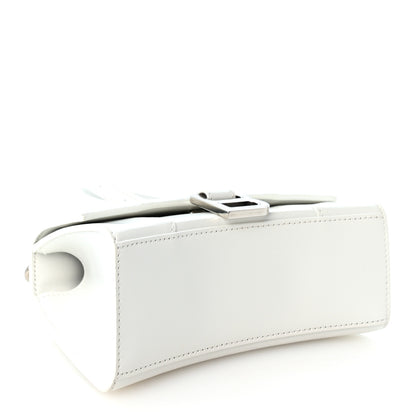 Balenciaga Box Calfskin Graffiti Logo Hourglass Top Handle Bag XS White Light Silver 4 of 9