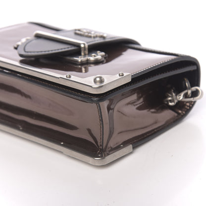 Prada Metallic Vitello Saffiano Cahier Bag Cammeo Black 8 of 9
