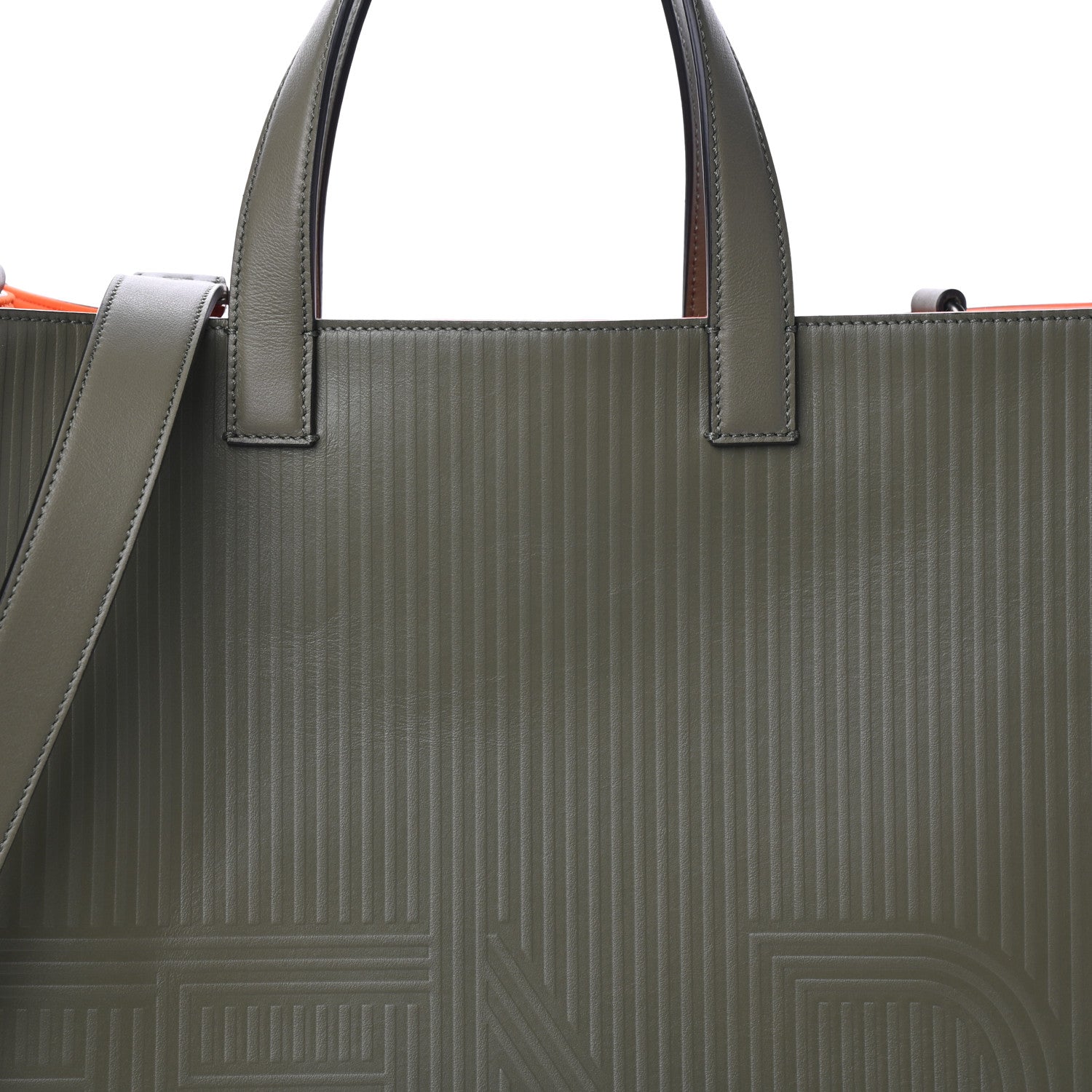 Fendi Calfskin Optic Stripe Shopping Tote Equatore 7 of 9
