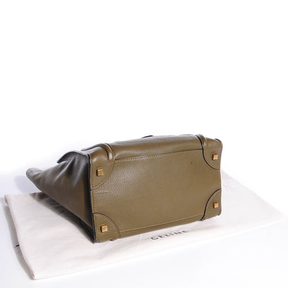 Celine Drummed Calfskin Mini Luggage Jungle 4 of 8