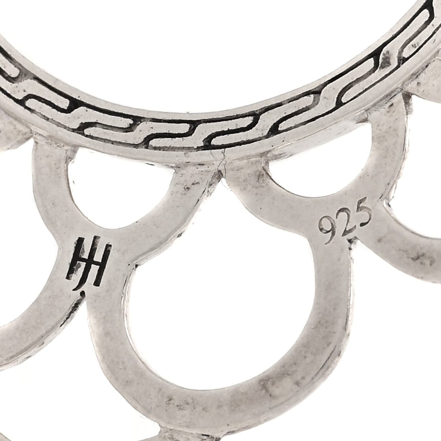 Sterling Silver Large Naga Lace Hoop Earrings