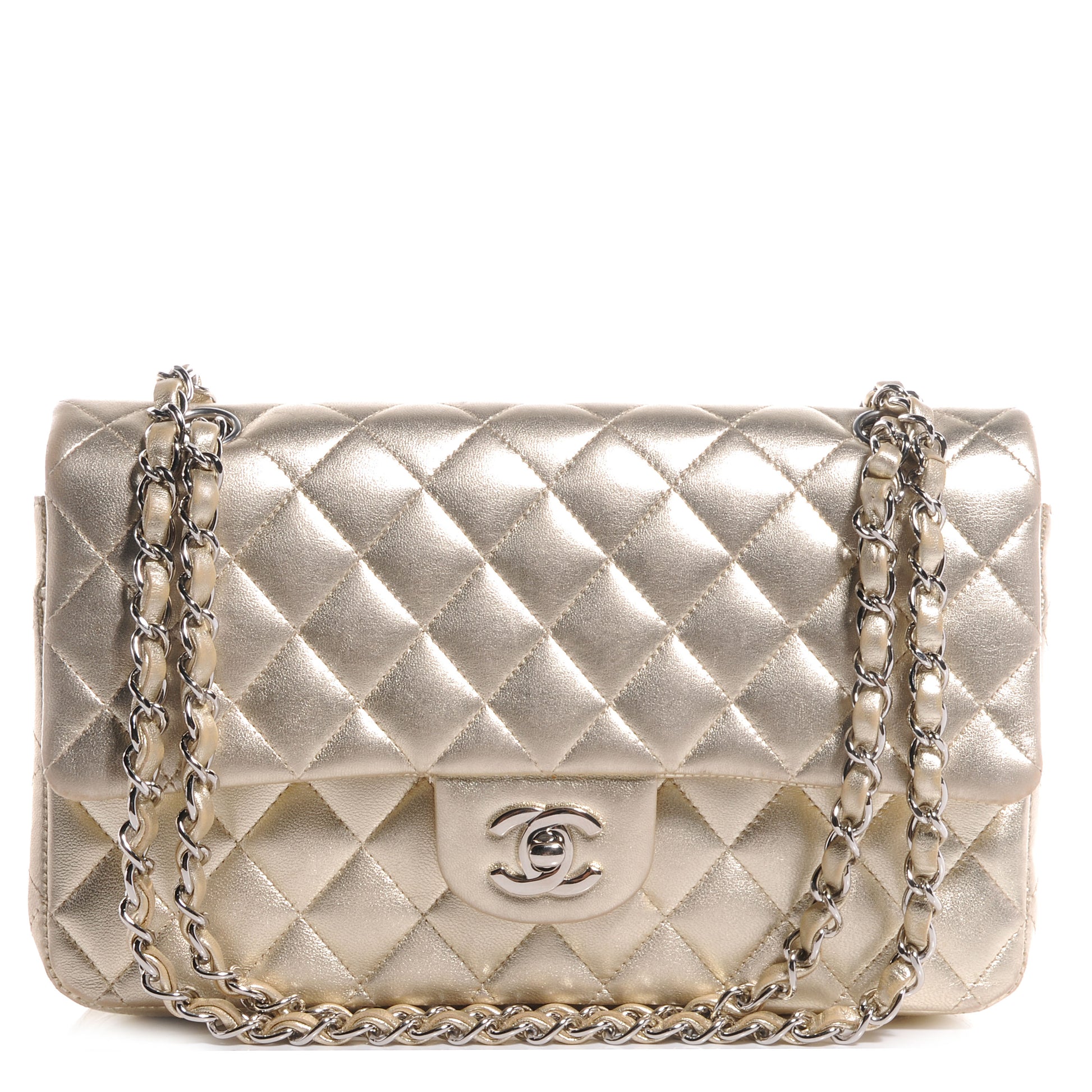 Chanel Lambskin Medium Double Flap Metallic Gold 1 of 8