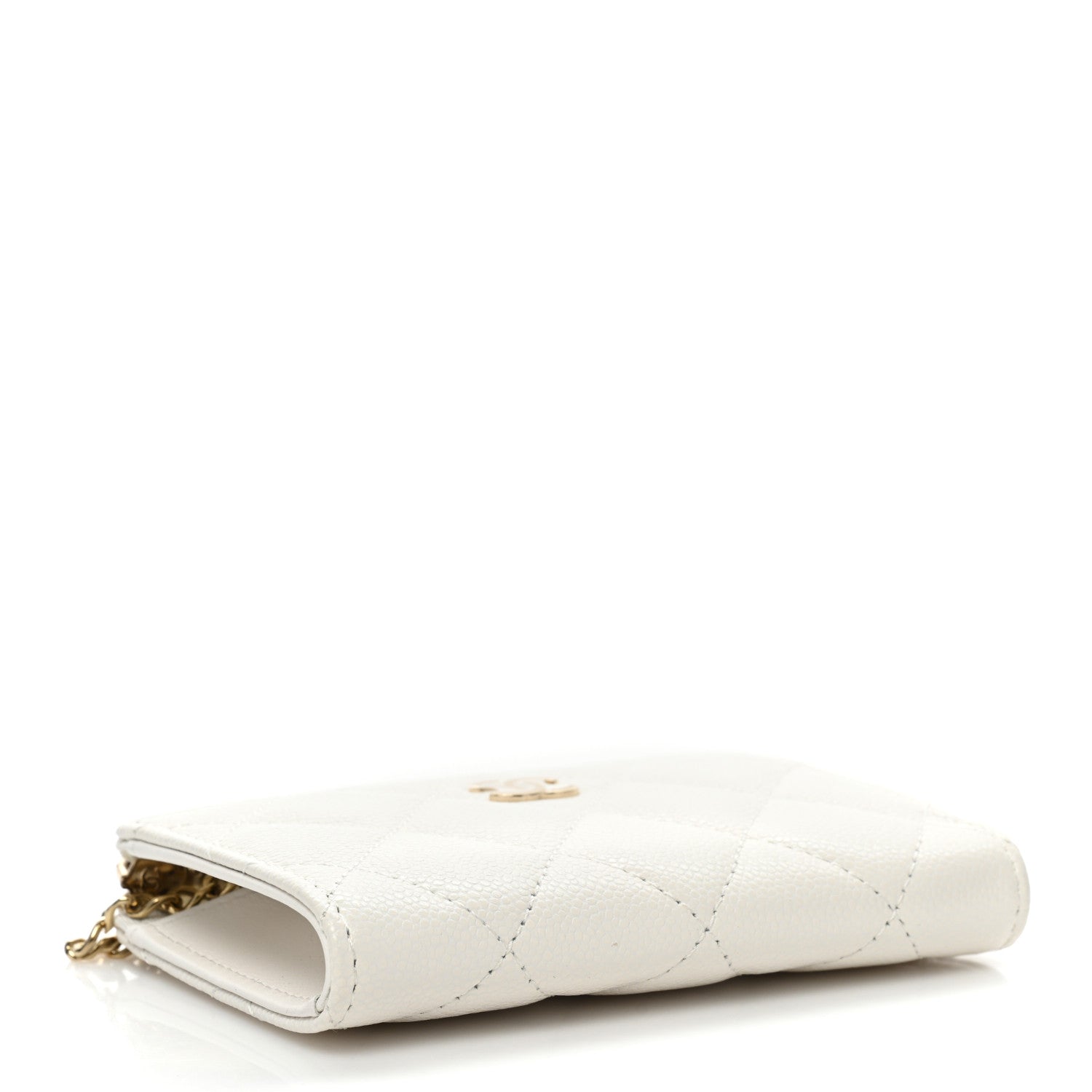Chanel Caviar Quilted Zipped Key Holder Case White 4 of 12