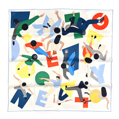 Hermes Silk Hommage a Gene Kelly Scarf 70 White Multicolore 1 of 4