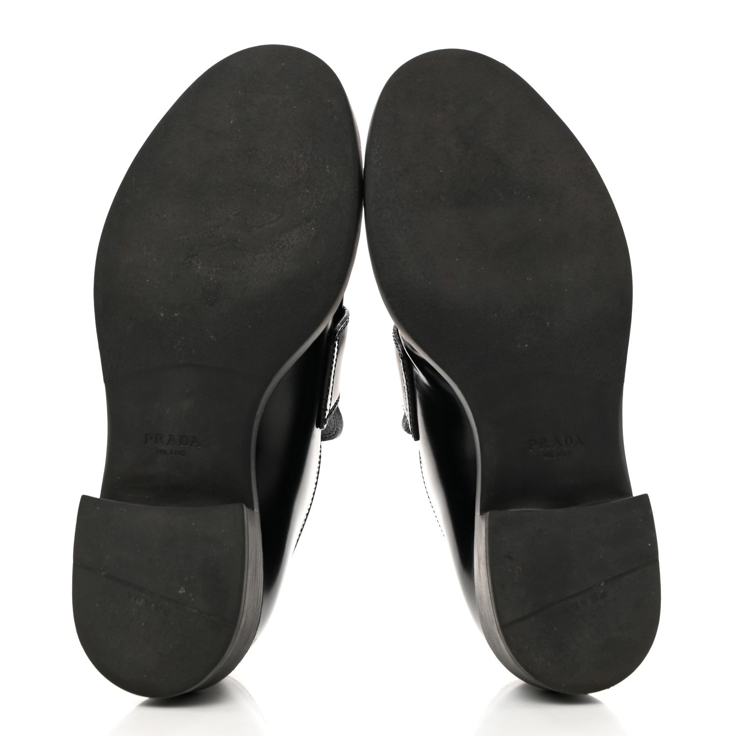 Prada Spazzolato Metal Triangle Logo 50mm Loafers 37.5 Black 5 of 10