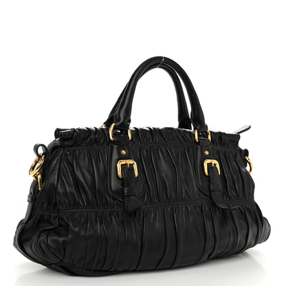 Prada Nappa Gaufre Shopping Satchel Black 3 of 10