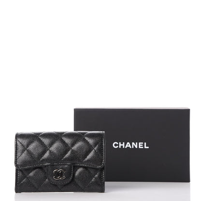 Chanel Iridescent Caviar Flap Quilted Card Holder Black 9 of 9