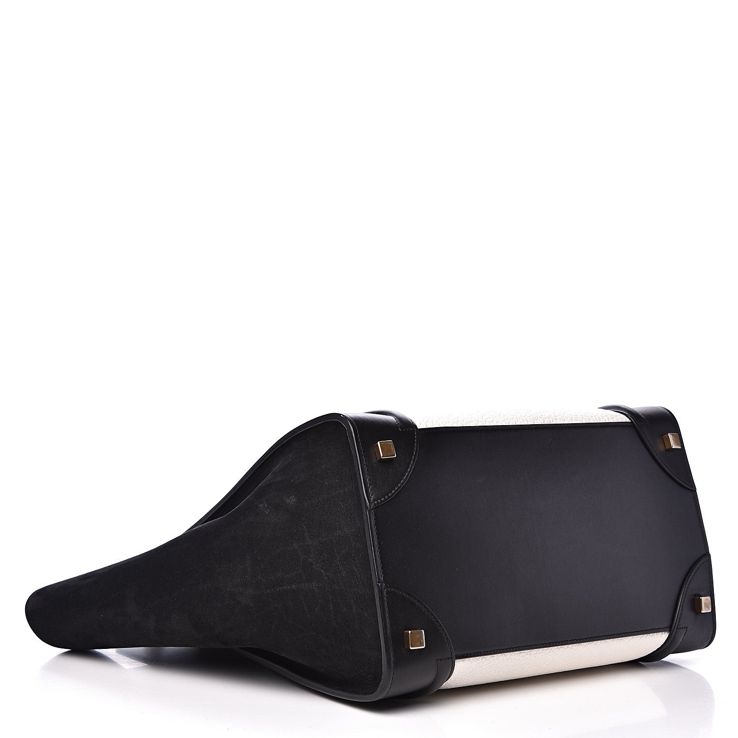 Celine Bullhide Calfskin Mini Bi-Color Luggage Black White 3 of 16