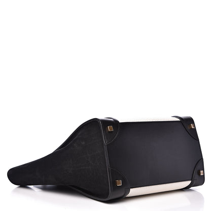Celine Bullhide Calfskin Mini Bi-Color Luggage Black White 3 of 16