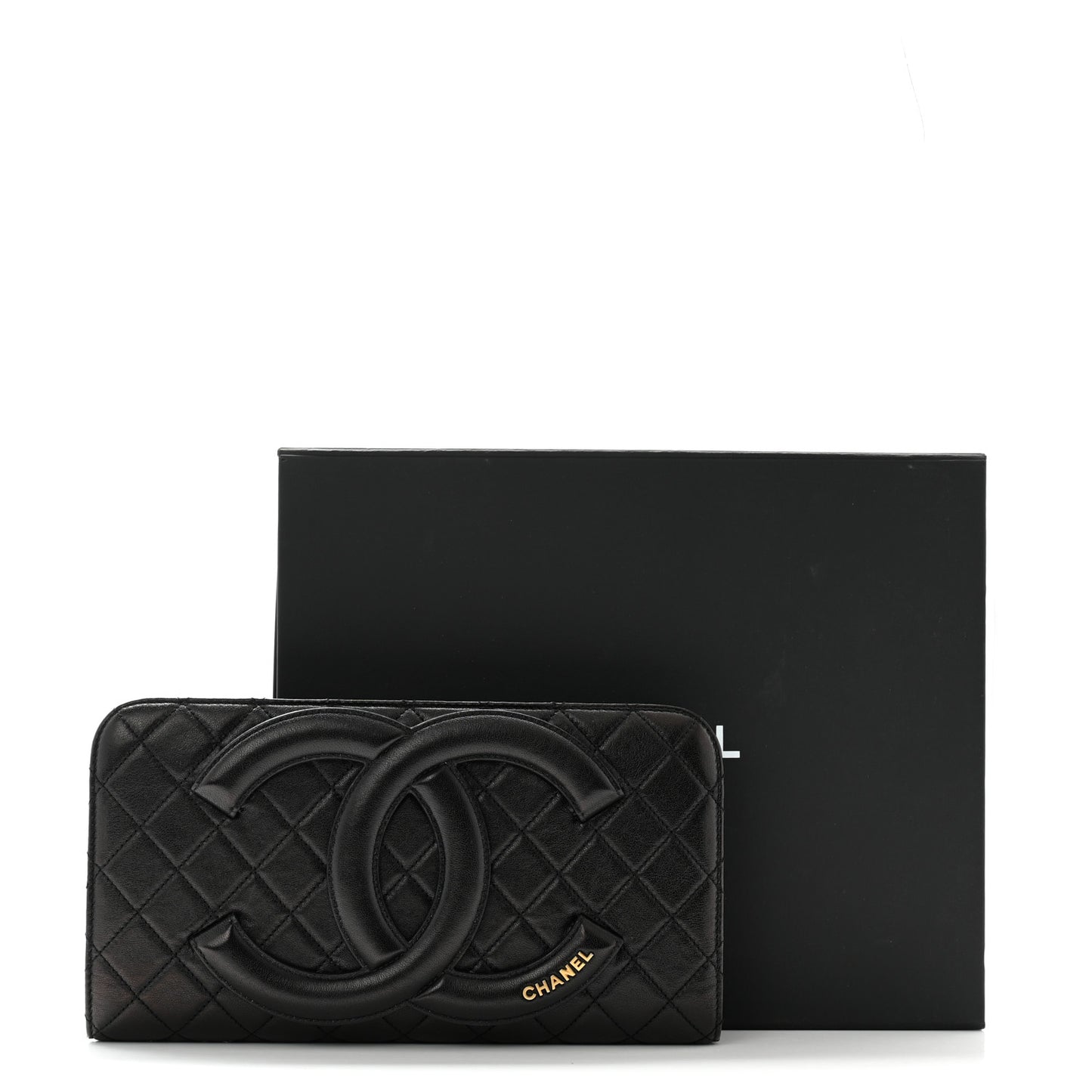 Lambskin Quilted Coco Midnight Clutch  Black