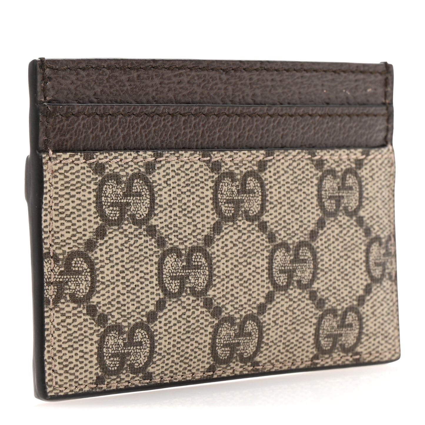 GG Supreme Monogram Ophidia Card Holder Brown