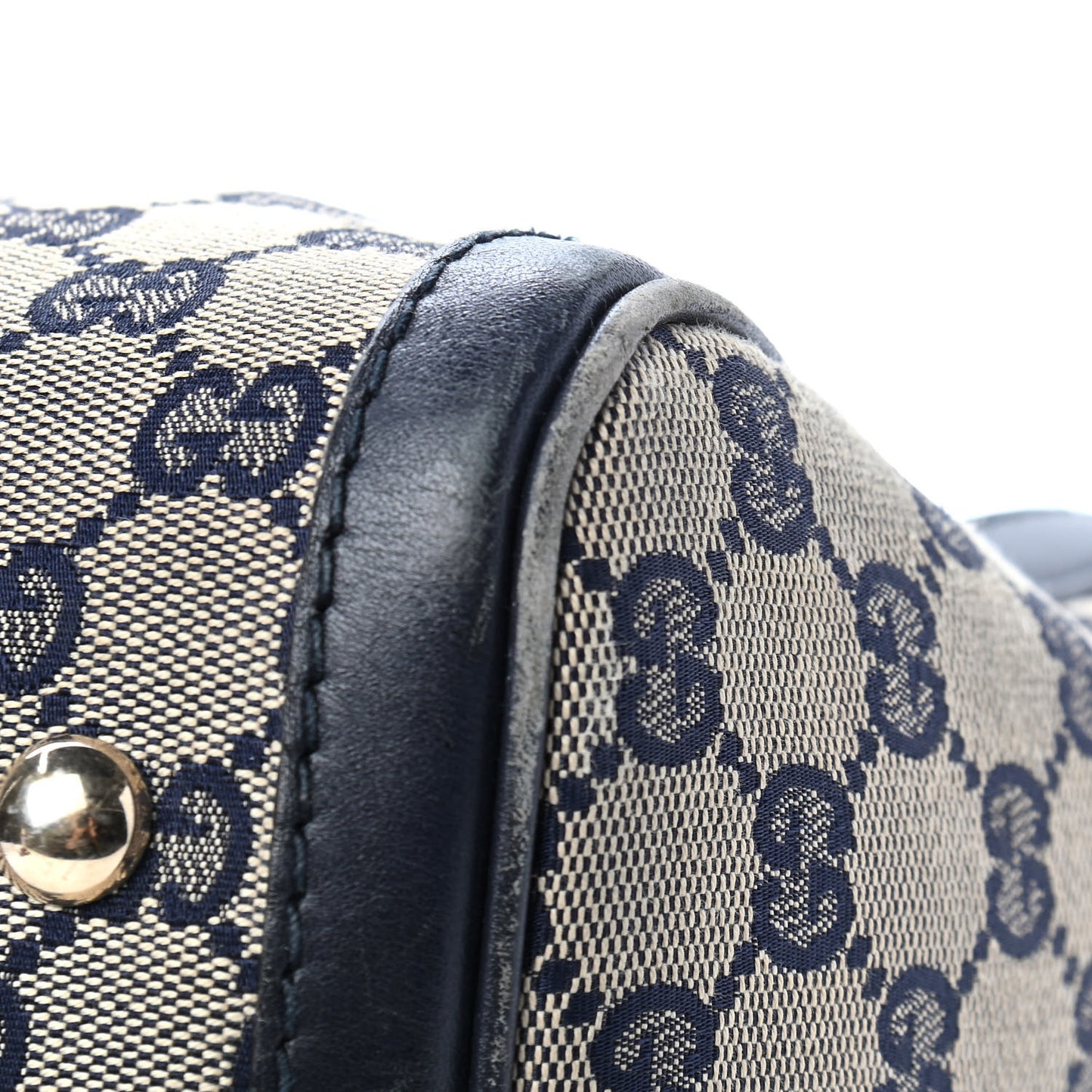 Monogram Selleria Calfskin Vintage Web Medium Boston Beige Blue