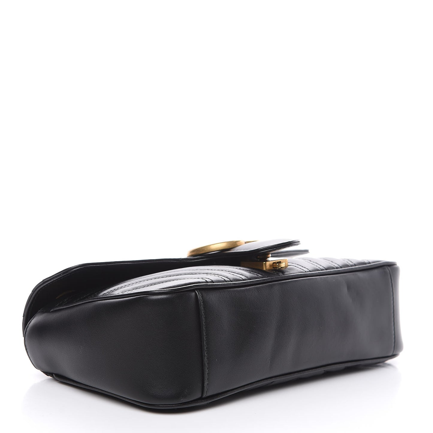 Calfskin Matelasse Small GG Marmont Shoulder Bag Black