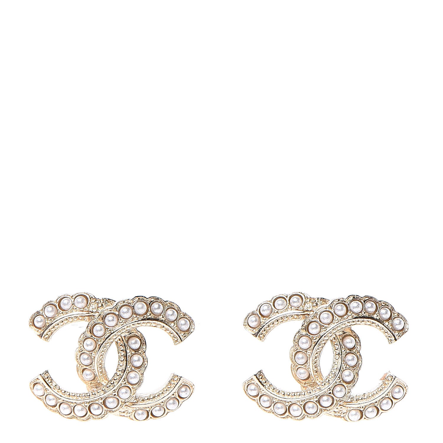 Chanel Pearl Queen of France CC Earrings Gold 1 of 5