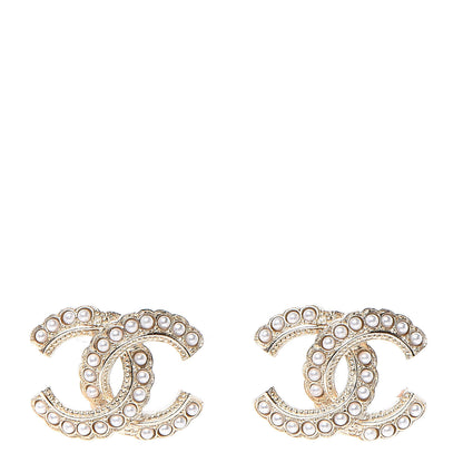 Chanel Pearl Queen of France CC Earrings Gold 1 of 5