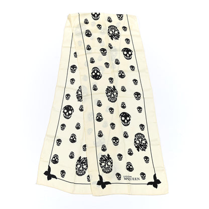 Alexander McQueen Silk Butterfly Skull Scarf Ivory 2 of 4