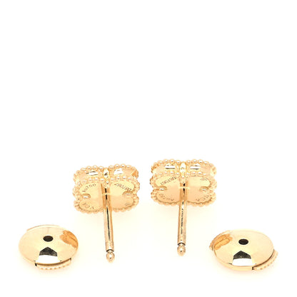 Van Cleef & Arpels 18K Yellow Gold Mother of Pearl Sweet Alhambra Earrings 4 of 5