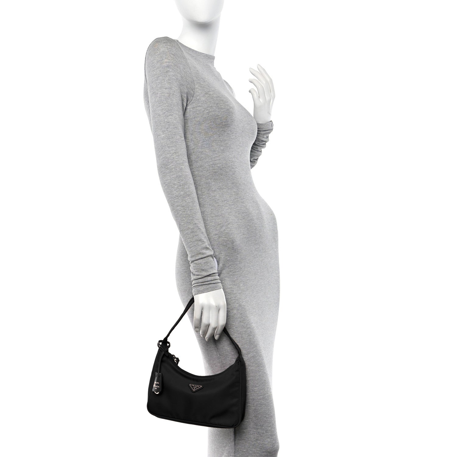 Prada Tessuto Nylon Saffiano Mini Re-Edition 2005 Bag Black 2 of 11