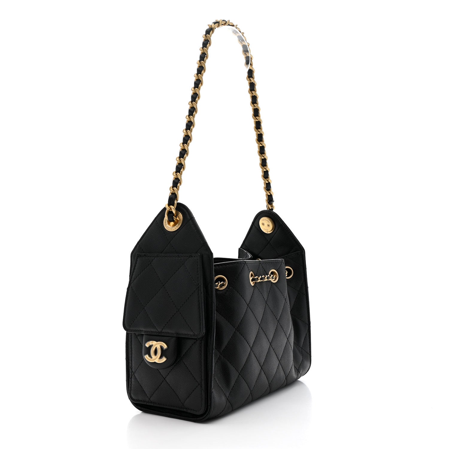 Chanel Caviar Quilted Mini Chanel 25 Handbag Black 3 of 12