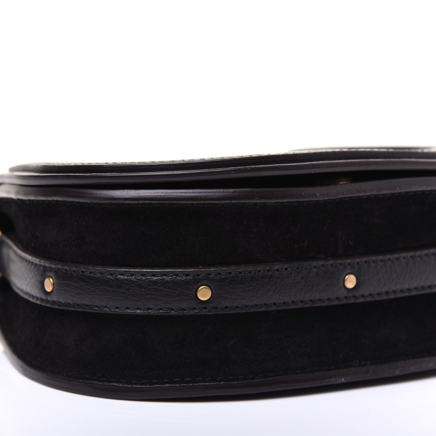 Chloe Calfskin Suede Small Nile Bracelet Bag Black 6 of 14