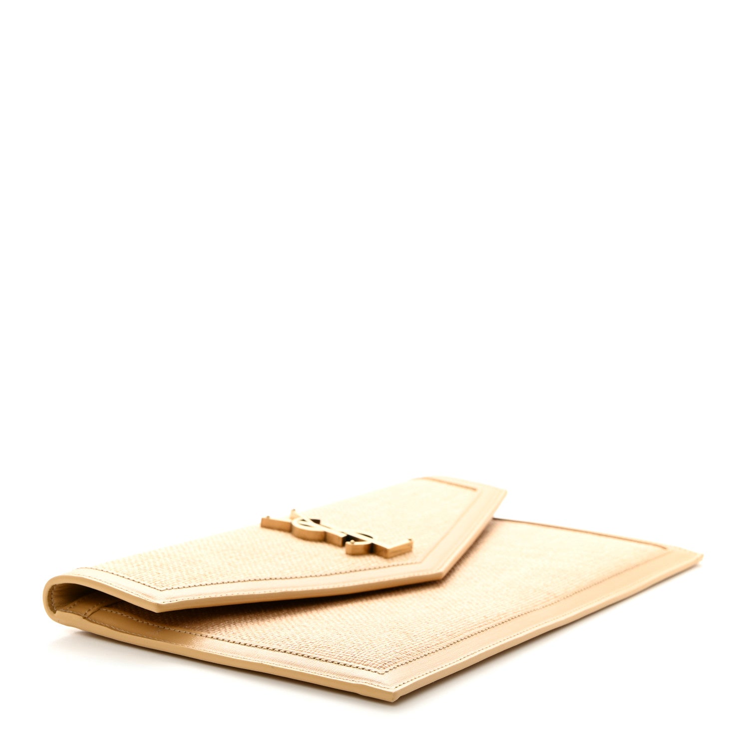 Saint Laurent Micro Raffia Uptown Pouch Natural Hay Blush 4 of 8