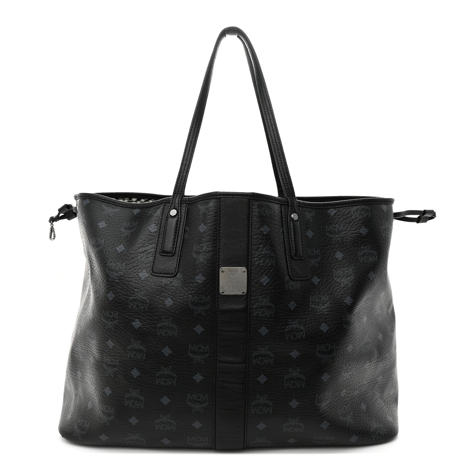 MCM Visetos Large Liz Reversible Shopper Tote Black 3 of 16