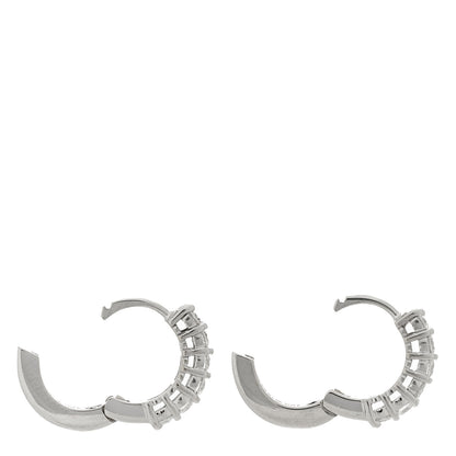 Roberto Coin 18K White Gold Diamond .70ct Huggie Hoop Earrings 3 of 4