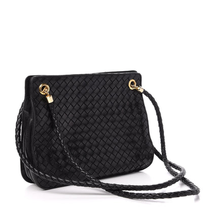 Bottega Veneta Nappa Intrecciato Shoulder Bag Black 3 of 11