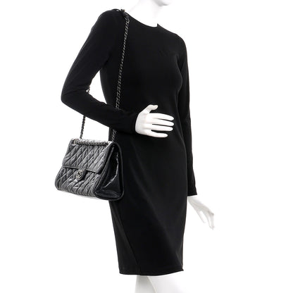Chanel Crumpled Grained Calfskin Jumbo CC Crave Flap Black 2 of 7