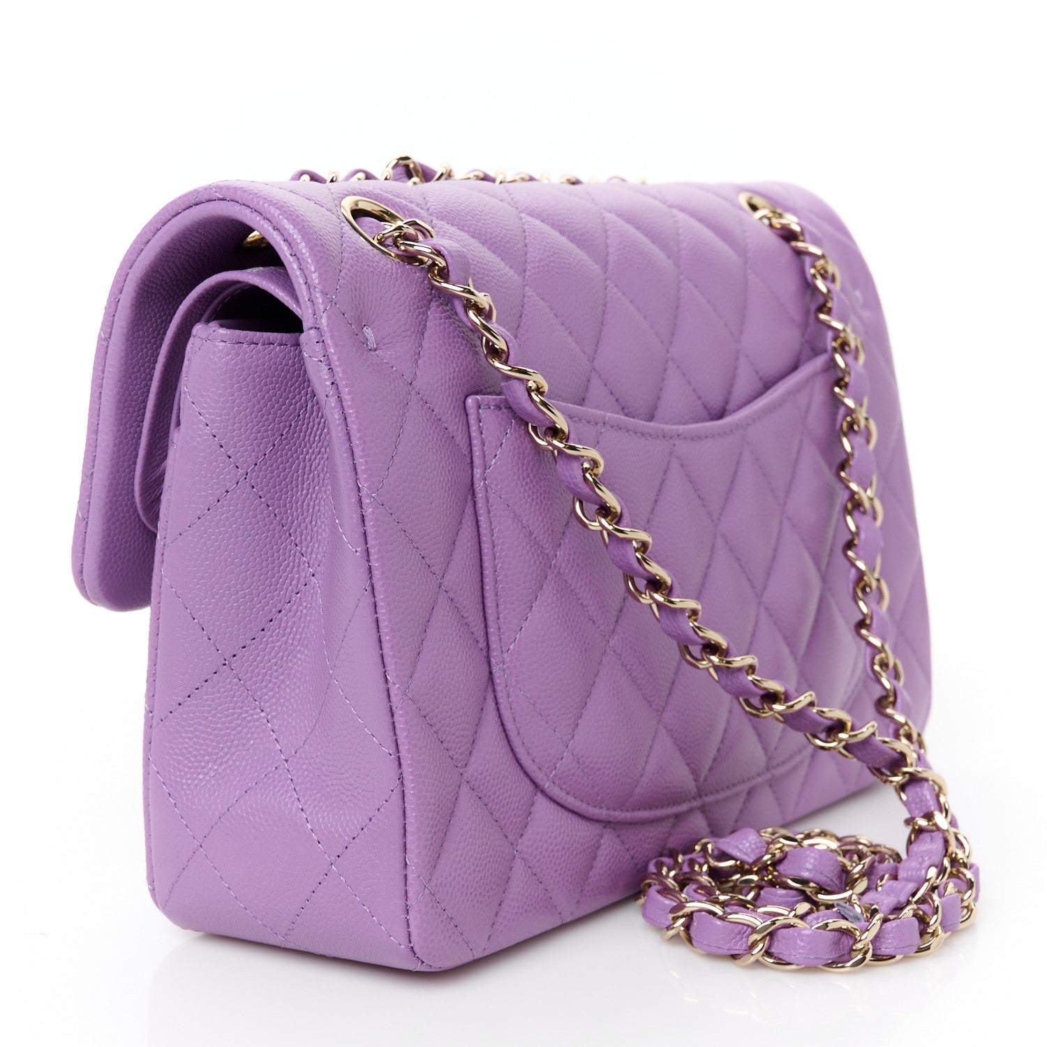 Chanel Caviar Quilted Small Double Flap Purple 3 of 12