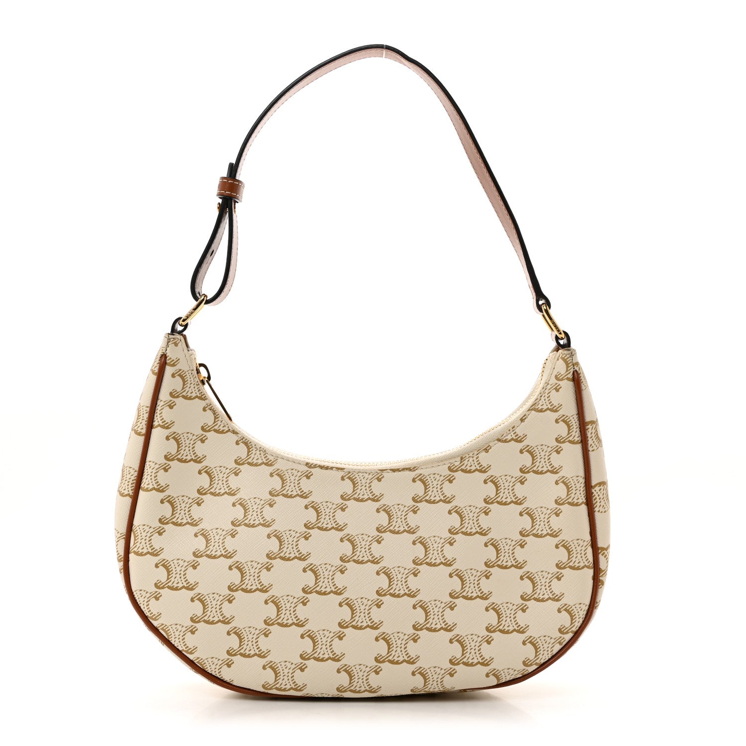 Celine Canvas Calfskin Ava Triomphe Shoulder Bag White 1 of 10