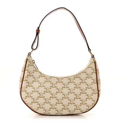 Celine Canvas Calfskin Ava Triomphe Shoulder Bag White 1 of 10