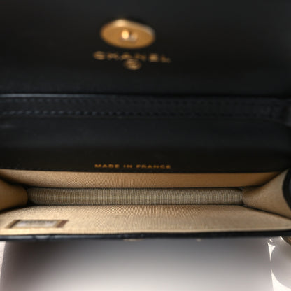 Chanel Lambskin Quilted Pearl Crush Clutch With Chain Black 5 of 12
