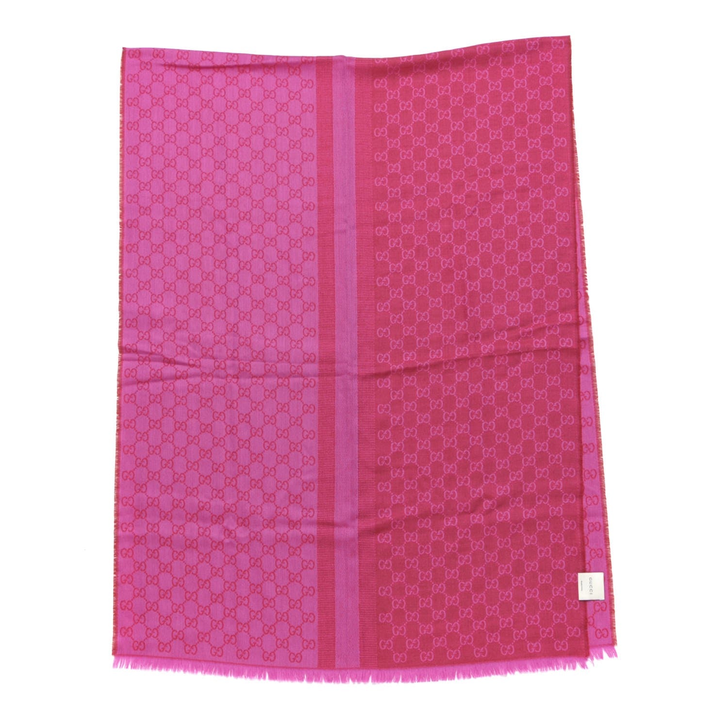 Gucci Wool Jacquard Monogram Scarf Fuchsia 3 of 4