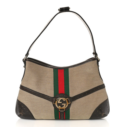 Gucci Canvas Web GG Reins Hobo Brown 1 of 11