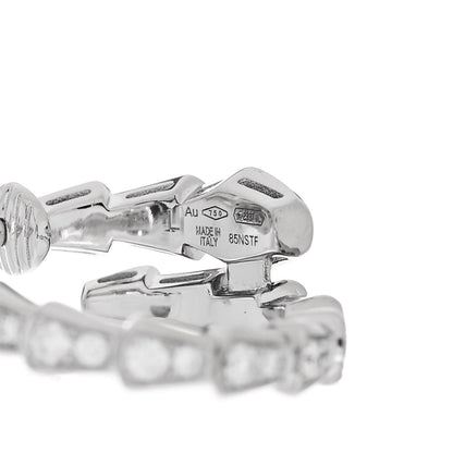 Bulgari 18K White Gold Diamond Serpenti Viper Hoop Pave Earrings 5 of 6