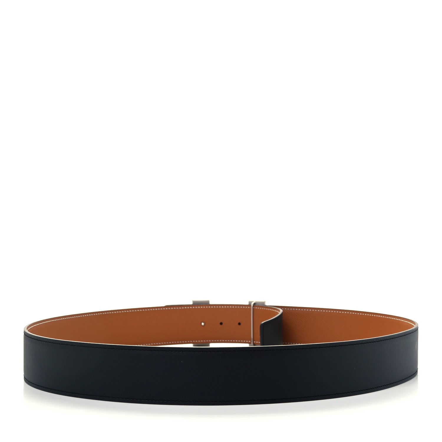 Hermes Tadelakt Epsom 42mm Constance 2 H Belt 105 Black Gold 2 of 6