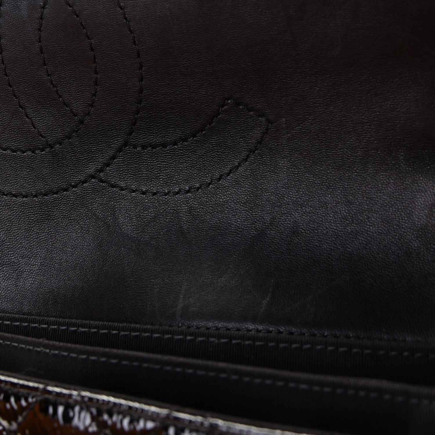 Chanel Patent Goatskin Quilted 3 Pocket Accordion Flap Black 10 of 10