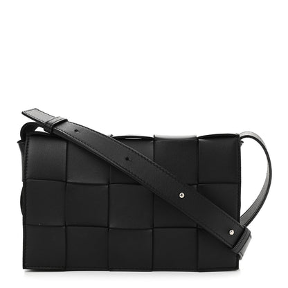 Bottega Veneta Lambskin Maxi Intrecciato Cassette Crossbody Bag Black 1 of 13